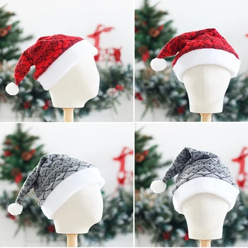 1 buc de Înaltă Calitate de Pluș Tricotate Pălărie de Crăciun Gri Roșu Santa Parada de Sărbătoare Pălărie Xmas Decor 2022 Nouă Ani Cadouri de Craciun