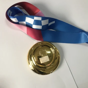 1 Buc Medalii De Aur Argint Bronz Emblema Atlet Insigna Sport Jucător Medalie Cu Panglică