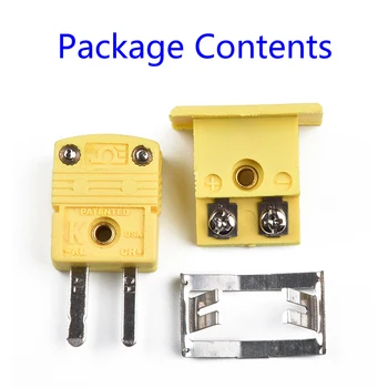 1 Set K De Tip Masculin Feminin Mini Conectori Plug Termocuplu Miniatură Soclu & Cu Montare Pe Panou Din Aliaj De Conector Senzori