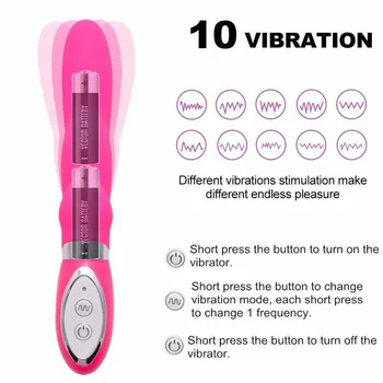 10 Funcții 7.3 cm de Lux Silicon G-Spot Masaj Ondulat Sassy Vibratoare, Puternic tăcere flexibil jucarii sexuale pentru femei