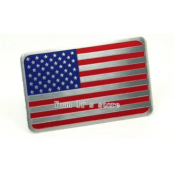 10 Pc-uri Americane, statele UNITE ale americii Flag Auto Emblema de Metal din Aluminiu Portbagaj Autocolant Decal 80*50mm Styling Auto