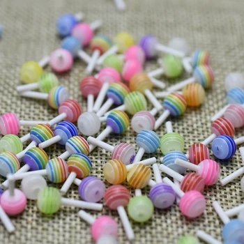 100buc/lot spate plat de plastic de simulare mini lollipop bomboane 6mm Telefon DIY Decorare Cabochon Album Înfrumusețarea