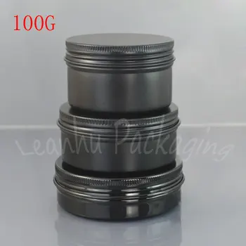 100G de Aluminiu Negru Crema Borcan , 100CC Săpun / Masca / Crema de Ochi Ambalaj Borcan , Gol Container Cosmetice (48 BUC/Lot )