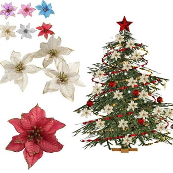 10buc 13cm Pomul de Crăciun Decor Flori Artificiale Cap Xtmas Copac DIY de Flori False Petrecere de Anul Nou Decorare Ornament