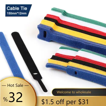 10BUC Eliberabil Cablu Cravate Colorate Plastic Reutilizabile Legături de Cablu Nailon Buclă Folie Zip Pachet Legături T-tip Cablu de Sârmă Cravată