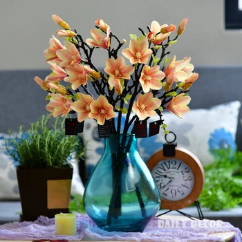 10buc/lot! en-gros de 100% Hi-Q 3D imprimate color touch Reale Magnolii decorative nunta flori artificiale fals magnolii orhidee