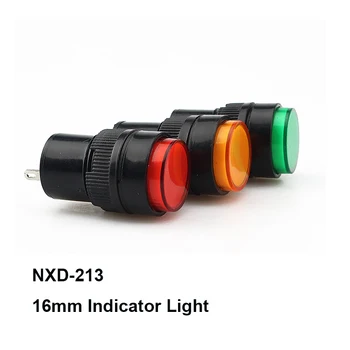 10buc o mulțime NXD-213 2 Pini 16mm Diametru semnalizator 16mm Roșu/Verde/Galben