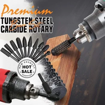 10BUC Premium Oțel de Tungsten Carbură Rotativ Burr Set 1/4