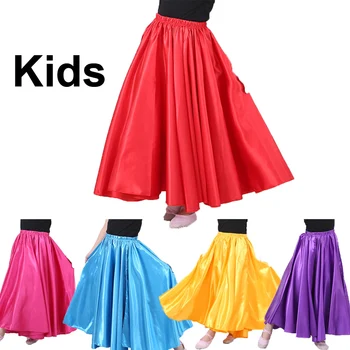 10colors Copii Fete Costume de Burtă de Dans pentru Copii, Dans din Buric Indian Bollywood Performanță Tigan Solid Fusta Satin