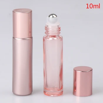 10ml Reutilizabile de Brand Nou Roz de Sticlă Groasă Rola Ulei Esențial Gol Sticla de Parfum de Pre-reglate Roll-on Sticla