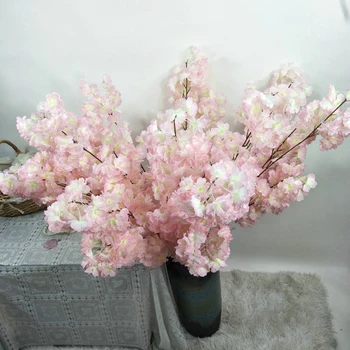 110cm Fals Cherry Blossom Artificiale, Ramură de Flori Begonia Copac Sakura Stem pentru Eveniment Nunta Acasă Flori Decorative