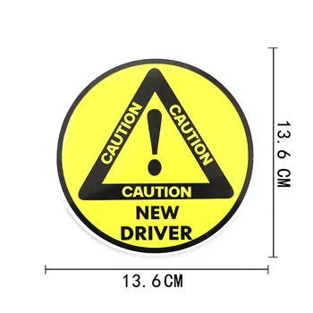 13.6*13.6 cm 1 Buc Atenție Semn Nouă Unitate Decal să Păstreze Distanța Galben Rotund din PVC Autocolant Auto pentru Daewoo Autocolant