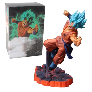 15cm Anime Dragon Ball Z Goku Părul Albastru Super Saiyan PVC Figura de Acțiune de Colectare Jucarii Model de Papusa Cadouri
