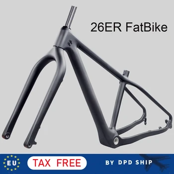 16/18inch de Carbon Grăsimi Cadru de Biciclete MTB 26er Fatbike Cadru de 26×4.8 Grasimi Anvelope de Carbon Munte de Zăpadă Cadru de Bicicletă ER009