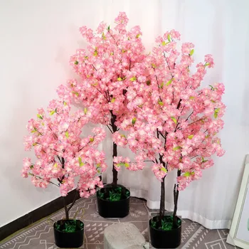 180CM Înălțime Frumos Copac Floare de Cires Aritificial Flori Ghiveci Fals Plantă de Ornament Pentru Craciun, Nunta Decor Acasă