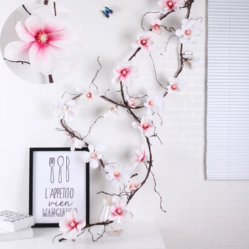 185cm Orhidee Flori Agățat de Perete Copac Ramuri Ghirlanda Aritificial Floare Magnolia Rattan Mătase Plansts de Viță de vie Decoratiuni de Nunta
