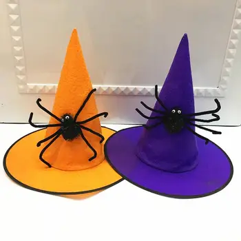 1buc Adult Copii Pălării de Vrăjitoare Mascarada Spider Pălărie de Vrăjitor Costum Petrecere de Ziua Vrăjitoarelor a Subliniat Sus Capace de Cosplay elemente de Recuzită de Halloween