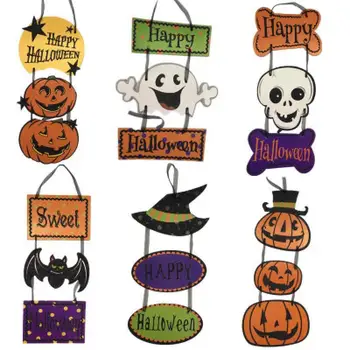 1buc Halloween Decor Agățat de Ornament Hârtie Geamul Portierei Dovleac Benzi Agățat Decoratiuni de Halloween Consumabile