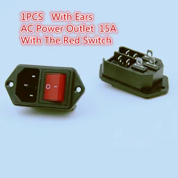 1BUC/LOT YT604 Priză 15 O Priză Priză Priză Cablu Cu intrerupator Rosu funcție Dublă design Urechi