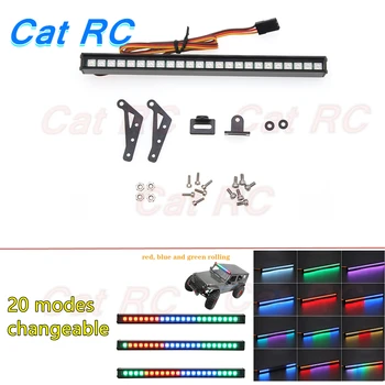 1set 155mm Masina RC Simulare de Lumină LED-uri de 20 de Moduri de Schimbătoare CH3 Acoperiș Lumini Bar Pentru TRX4 SCX10 90046 D90 catRC