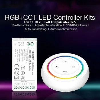 2.4 G Wireless Dimmer Kituri DC12V 24V RGB CCT Controler cu LED-uri +Negru/Alb Rotund Curcubeu de la Distanță;Wifi APLICAȚIA Control Vocal nevoie de Gateway