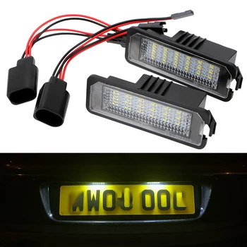 2 buc 18SMD Erori LED-uri Auto Numărul de Înmatriculare Lumini Pentru VW Golf MK4 MK5 MK6 Passat Polo CC Eos 12V 6500K