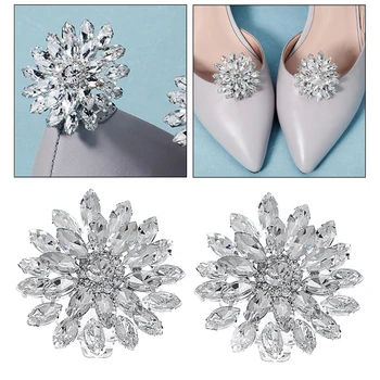 2 buc/lot Drăguț Forma de Floare de Cristal Rhinstones Tocuri inalte Clipuri de Nunta Mireasa Pantofi Cataramă Pantofi pentru Femei Accesorii