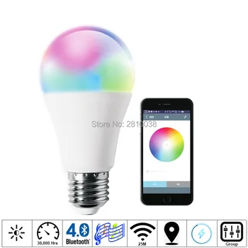 2 buc/Lot Magic culori lampa led 7W E27/26 bec inteligent RGBW led-uri de iluminat lampa Bluetooth 4.0 bec AC100-240V pentru Acasa, hoteluri