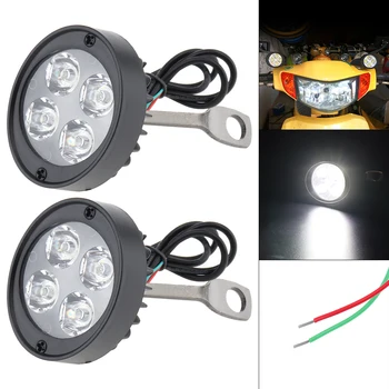 2 buc Motocicleta Faruri Becuri de 12V La 85V 3W Super Bright LED lumina Reflectoarelor Alb Culoare pentru Motocicleta Electronice Motocicleta