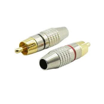 2 buc RCA Mufă Video de Blocare Cablu Conector Placat cu Aur de Aur RCA Male Plug Non Lipire-Audio-Video Adaptor Conector