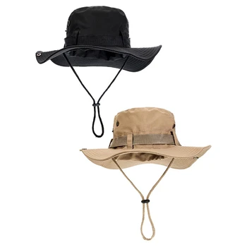 2 Bucati De Bumbac Pălărie Margine Largă De Pescuit Capac Pliabil Boonie Hat Dublă Față-Verso În Aer Liber Palarie De Soare Pentru Bărbați Și Femei