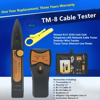 2019 mai Noi TM-8 Tester de Cablu Cat5 Cat5A Cat6 Cat6A RJ45 LAN Rețea RJ11 Telefon Sârmă de Telefon Tracker Diagnostica Ton
