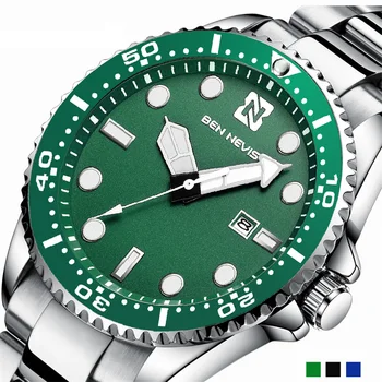 2020 Brand De Lux Barbati Ceasuri Sport Verde Rezistent La Apa Din Oțel Inoxidabil Încheietura Mîinii Ceas Bărbat Ceas Moda Ceas De Mână Relogio Masculino