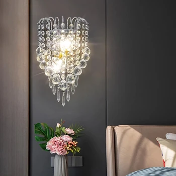 2021 Moderne de Cristal Lampă de Perete Oglindă cu LED-uri Lumini de Decor Pentru Perete Dormitor Vanitatea Espejo Lampara De Noche Dormitorio AC85-265V