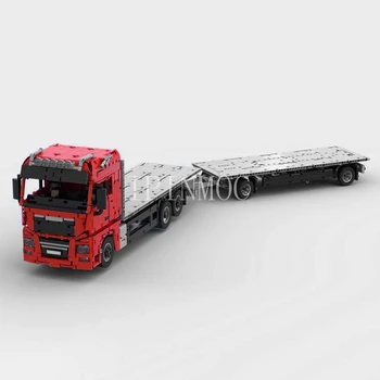 2021 noi MOC 1 peste 17 plat camion cu remorca bord 3120PSC tehnologie camion cu control de la distanță static jucărie mare model de simulare