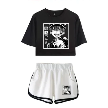 2021 Yugi Amane 2 Bucata Set Print T Shirt Streetwear Topuri+ Pantaloni Scurti Fete Sexy Sport De Vara Respirabil Pantaloni Scurti