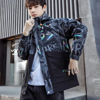 2022 Barbati Toamna Casual, Jachete cu Gluga Tineret coreean Fermoar Strat de Primăvară Streetwear Topuri Haine de Mari Dimensiuni 4XL Scurtă Canadiană