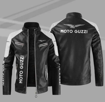 2022 noua moda pentru bărbați motociclete de epocă motocicleta motocicleta guzzi geaca de piele de sex masculin motocicleta brodate jacheta bomber