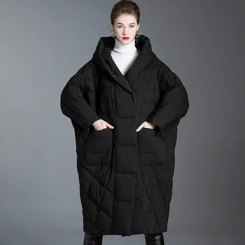 2022 Toamna și Iarna new sosire în jos jacheta cu gluga pentru femei de moda liber mediu-lung îngroșa cald jos haina de iarna cu gluga 21C12