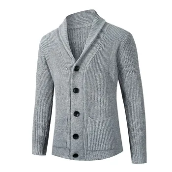 2023 Toamna și Iarna Lumina Noua Moda de Lux pentru Bărbați Îmbrăcăminte de Simplu Pulover de Culoare Solidă Cardigan tip Boutique, de Îmbrăcăminte Stil Simplu