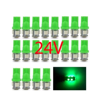 20buc Verde T10 W5W 5SMD 5050 168 194 192 DC 24V Înmatriculare Becuri cu Led-uri Pentru Interior Auto Lumini Portbagaj Lumina de Citit Bec