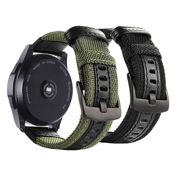 20mm22mm Nailon Curea din Piele Pentru Samsung Galaxy Watch 3/46mm/42mm/activ 2/ Gear s3 Frontieră/S2/Sport Bratara Huawei GT 2 Curea
