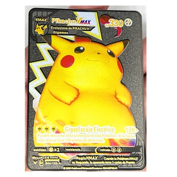 27 Stiluri Pokemon Pikachu din Oțel Inoxidabil Negru Metal Card VMAX Jucarii Hobby-uri Hobby-ul de Colecție Colectia de jocuri Anime Carduri