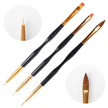 3 Buc franceză Dungă Nail Art Liner Brush Set 3D Sfaturi Linie Dungi DIY Desen Pix UV Gel Pensule Pictura Pen Instrumente de Manichiură