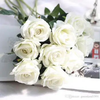 3% Off Fabrica Direct Vânzare Pentru Decor Nunta 6 Culori Disponibile Matase Flori Artificiale Trandafir Albastru