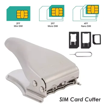 3 în 1 Aliaj de Zinc + din Oțel Inoxidabil Nano Mini Card Micro SIM Cutter Durabil Telefon Mobil Manual de Instrumente Modify
