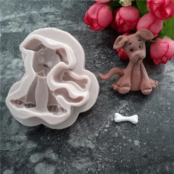 3D DIY Formă de Câine Alimente Grad Silicon Decorare Tort Mucegai Instrument de Săpun Zahăr Tort de Ciocolata Matrite Fondant Decor Bakeware Instrumente