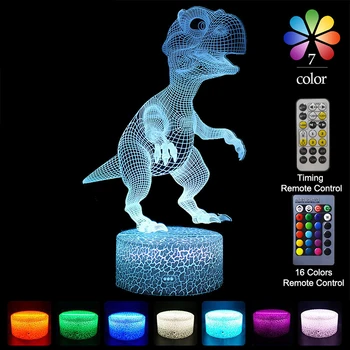 3D LED Lumina de Noapte Dinozaur Lampa 16 de Culori Calendarul Romote Control Anime Lampă de Masă Pentru Dormitor Copii, Jucarii Cadouri de Craciun Decor