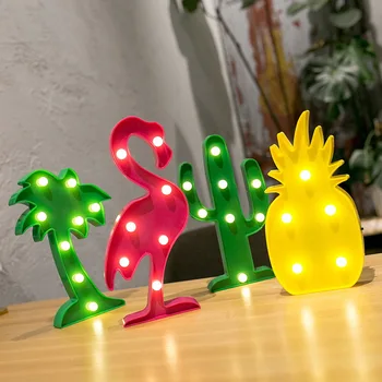 3D LED Masă Lumină de Noapte Stele Inima Unicorn Flamingo Ananas Cactus de Crăciun Copac de nucă de Cocos Petrecere Acasă Decor 3D Lampa de Birou