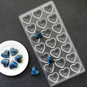 3D Policarbonat Ciocolata Mucegai HeartShape Forma de Bomboane de Ciocolata Tava de Mucegai de Copt Tort PC Policarbonat Decor Instrument